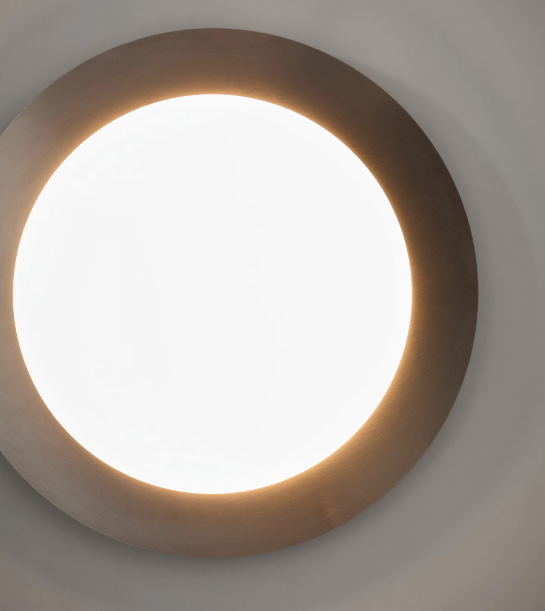 NOVAE ceiling lamp in light grey brushed metal and frosted glass Ø 40 cm