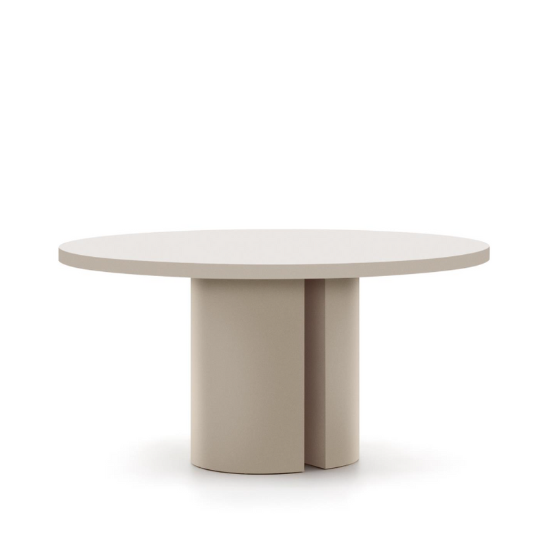 NEALY round table in lacquered MDF in an ecru finish, Ø 150 cm