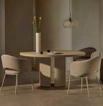NEALY round table in lacquered MDF in an ecru finish, Ø 150 cm
