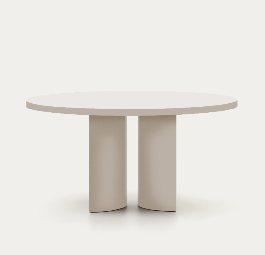NEALY round table in lacquered MDF in an ecru finish, Ø 150 cm