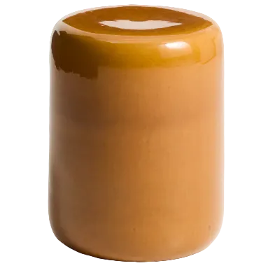 MESQUIDA Outdoor side table in ceramic with glazed mustard finish Ø 35cm