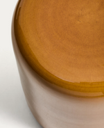 MESQUIDA Outdoor side table in ceramic with glazed mustard finish Ø 35cm