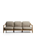 ELUNDA 3-seater outdoor sofa in solid teak wood FSC 100%, 215cm