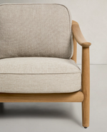 ELUNDA 3-seater outdoor sofa in solid teak wood FSC 100%, 215cm