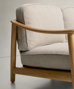 ELUNDA 3-seater outdoor sofa in solid teak wood FSC 100%, 215cm