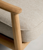 ELUNDA 3-seater outdoor sofa in solid teak wood FSC 100%, 215cm