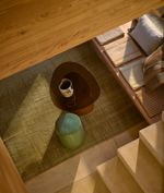 OLIR Side table in tempered glass and brown steel 48 x 46,8 cm