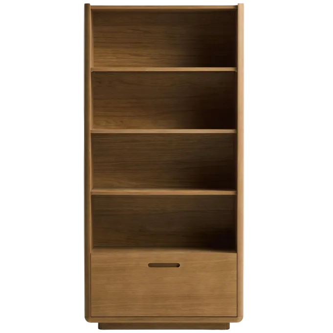 ARELIDA Polica izrađena od hrastovog furnira i masivnog hrastovog drva sa svijetlosmeđom završnom obradom 90 x 185 cm.