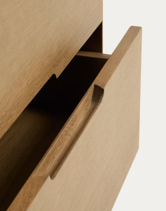 ARELIDA Noćni ormarić od hrastovog furnira i masivnog hrastovog drva sa svijetlosmeđom završnom obradom 65 x 50 cm