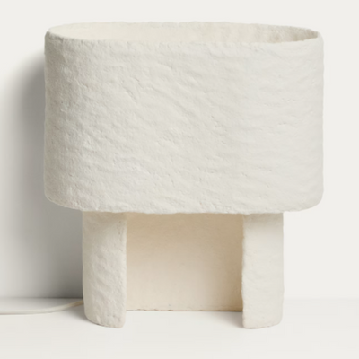 BEDALA White papier-mâché table lamp
