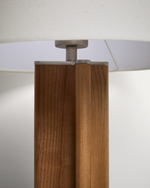NIANI Table lamp in rubber wood with natural finish and ivory-coloured cotton lamp shade Ø30cm.