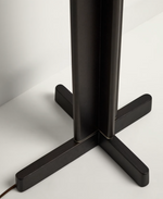 NIANI Floor lamp in rubber wood with dark finish and ivory-coloured cotton lamp shade