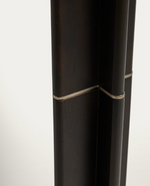NIANI Floor lamp in rubber wood with dark finish and ivory-coloured cotton lamp shade