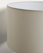NIANI Floor lamp in rubber wood with dark finish and ivory-coloured cotton lamp shade