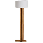 NIANI  Floor lamp in rubber wood with natural finish and ivory-coloured cotton lamp shade