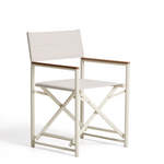 TISNO outdoor folding chair in ecru aluminium and ecru texteline