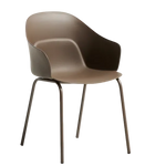 SANILE Chair with brown-finish steel legs