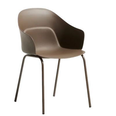 SANILE Chair with brown-finish steel legs