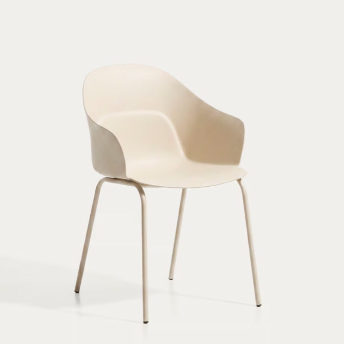SANILE Chair with brown-finish steel legs