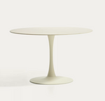 VEDIRA Round Vedira table in glass and brown steel Ø120 cm
