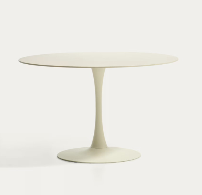 VEDIRA Round Vedira table in glass and brown steel Ø120 cm