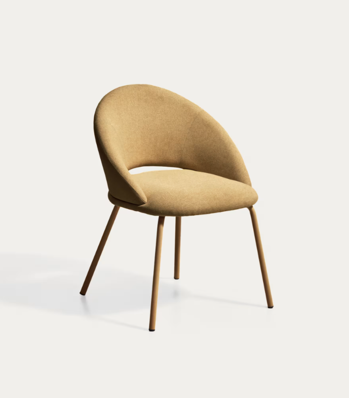 BONALI chair in green chenille with green metal legs FSC Mix Credit
