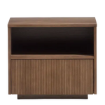 HELVINE TV Bedside table in ash veneer with walnut finish 60 x 52cm FSC 100%