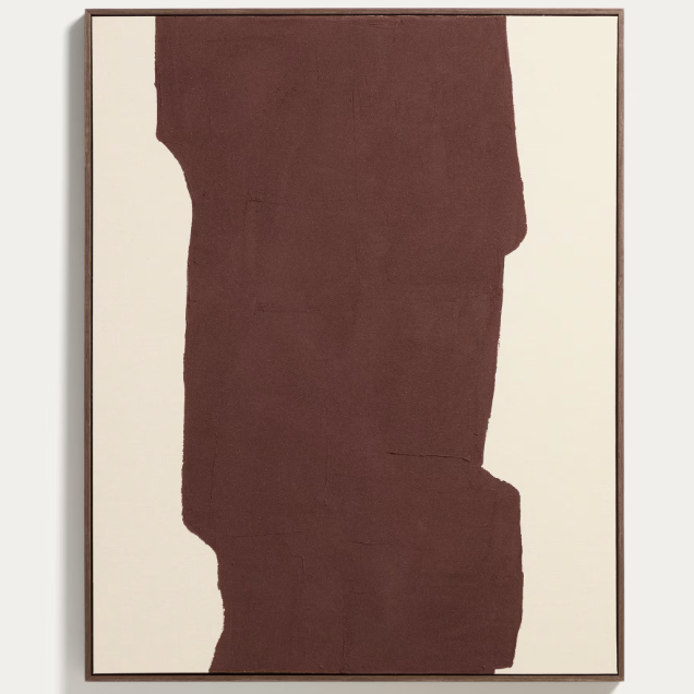 IRDEN Hand-painted abstract picture in burgundy 80 x 100cm