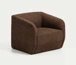 MILARE Armchair in olive green chenille 83 cm FSC 100%