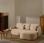 LAIRA trosjed na razvlačenje od chenilea s ležajem, ekru, 246 cm