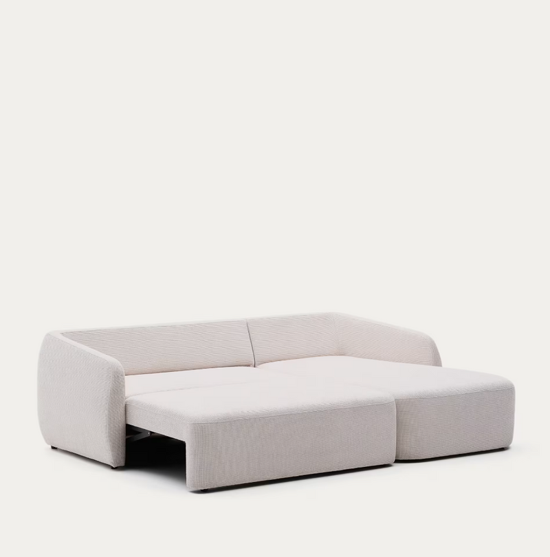 LAIRA trosjed na razvlačenje od chenilea s ležajem, ekru, 246 cm