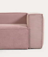 BLOK 6 seater corner sofa in pink wide seam corduroy, 320 x 320 cm