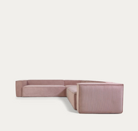 BLOK 6 seater corner sofa in pink wide seam corduroy, 320 x 320 cm