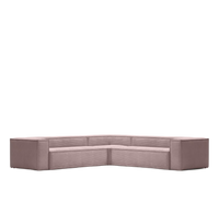 BLOK 6 seater corner sofa in pink wide seam corduroy, 320 x 320 cm