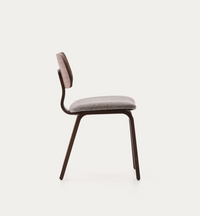 GENA chair in chenille with rubberwood frame