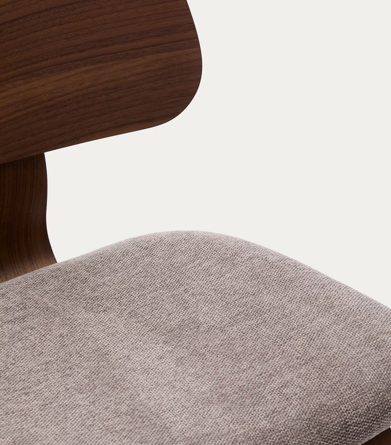 GENA chair in chenille with rubberwood frame