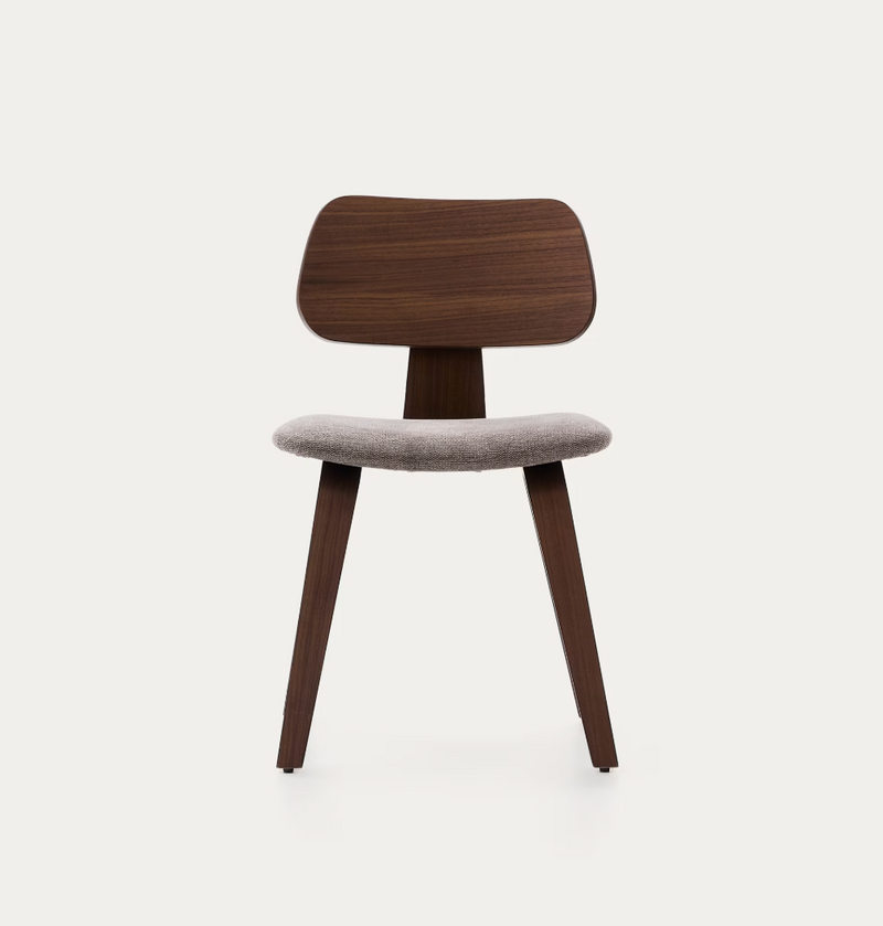 GENA chair in chenille with rubberwood frame