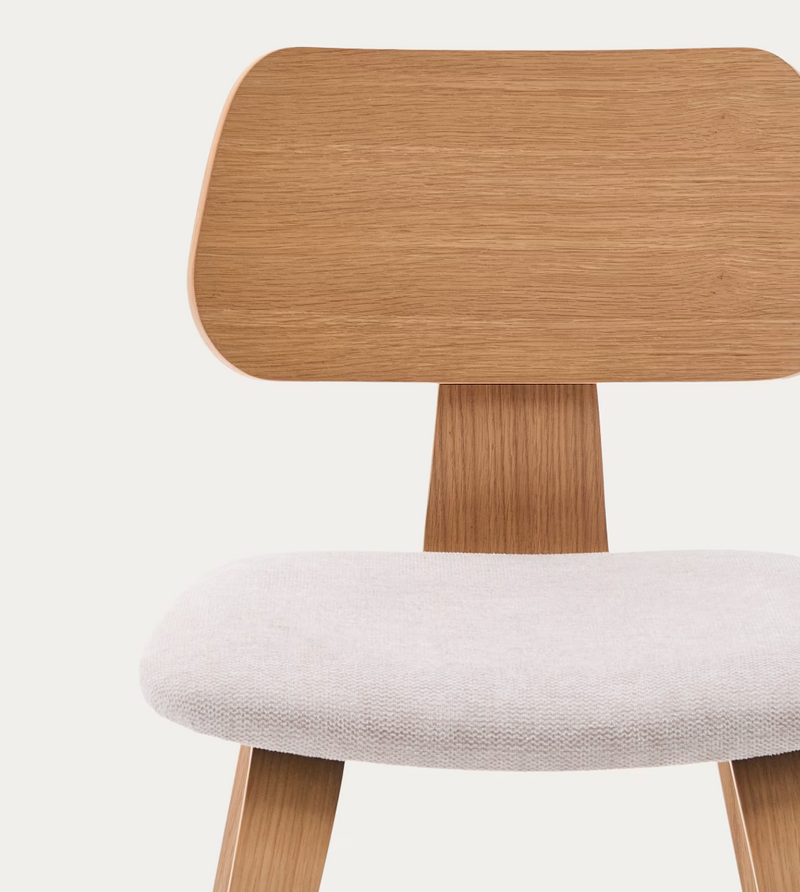 GENA chair in chenille with rubberwood frame