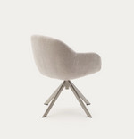 DORINA swivel chair in chenille and steel legs
