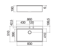 Sink square edge built-in