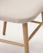 HELDA chair in chenille and solid oak wood