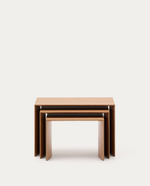 LITTO Set od 3 stola od furnira u prirodnoj završnoj obrai