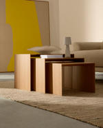 LITTO Set od 3 stola od furnira u prirodnoj završnoj obrai