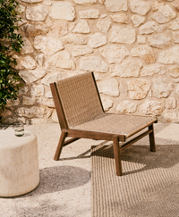 ITANI armchair in FSC 100% solid acacia wood and synthetic rattan