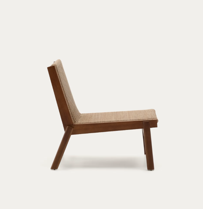 ITANI armchair in FSC 100% solid acacia wood and synthetic rattan