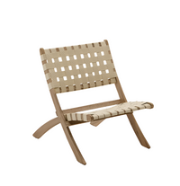 CHABELI folding chair cord and solid acacia wood