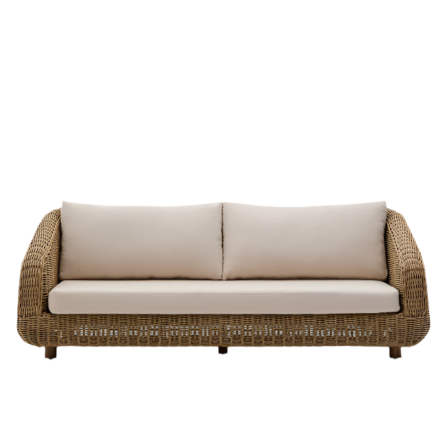 MERIA 3-seater sofa in synthetic rattan 208cm