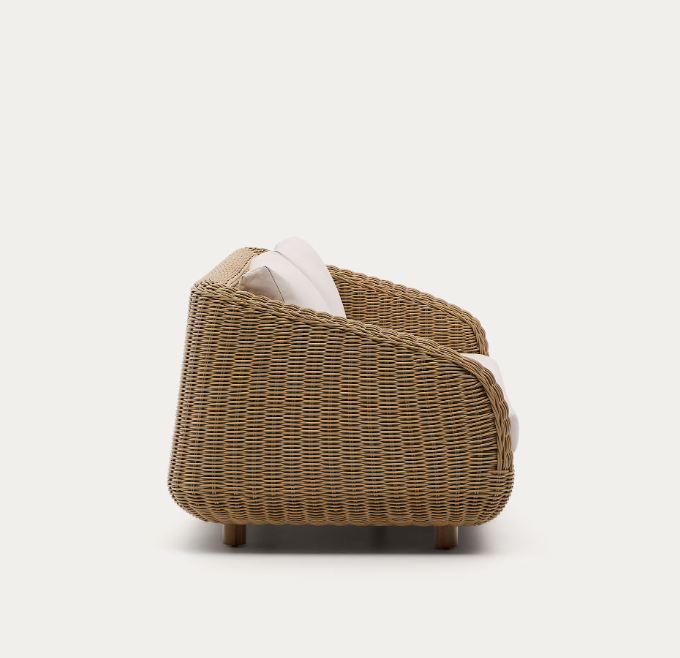 MERIA 3-seater sofa in synthetic rattan 208cm