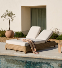 MERIA Double sun lounger in synthetic rattan