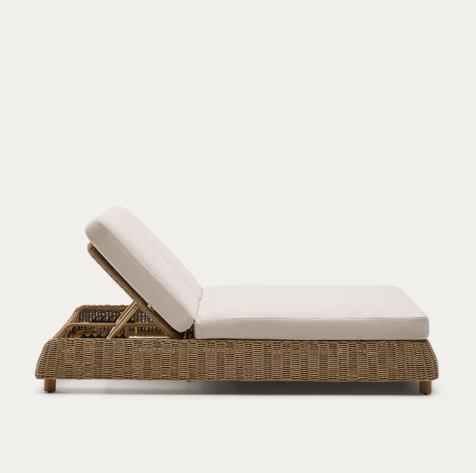 MERIA Double sun lounger in synthetic rattan